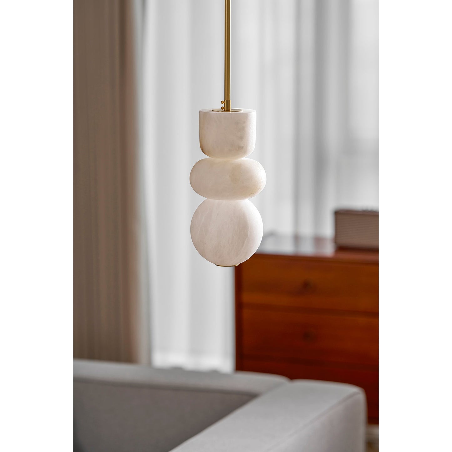 Alabaster Totem Pendant Lamp