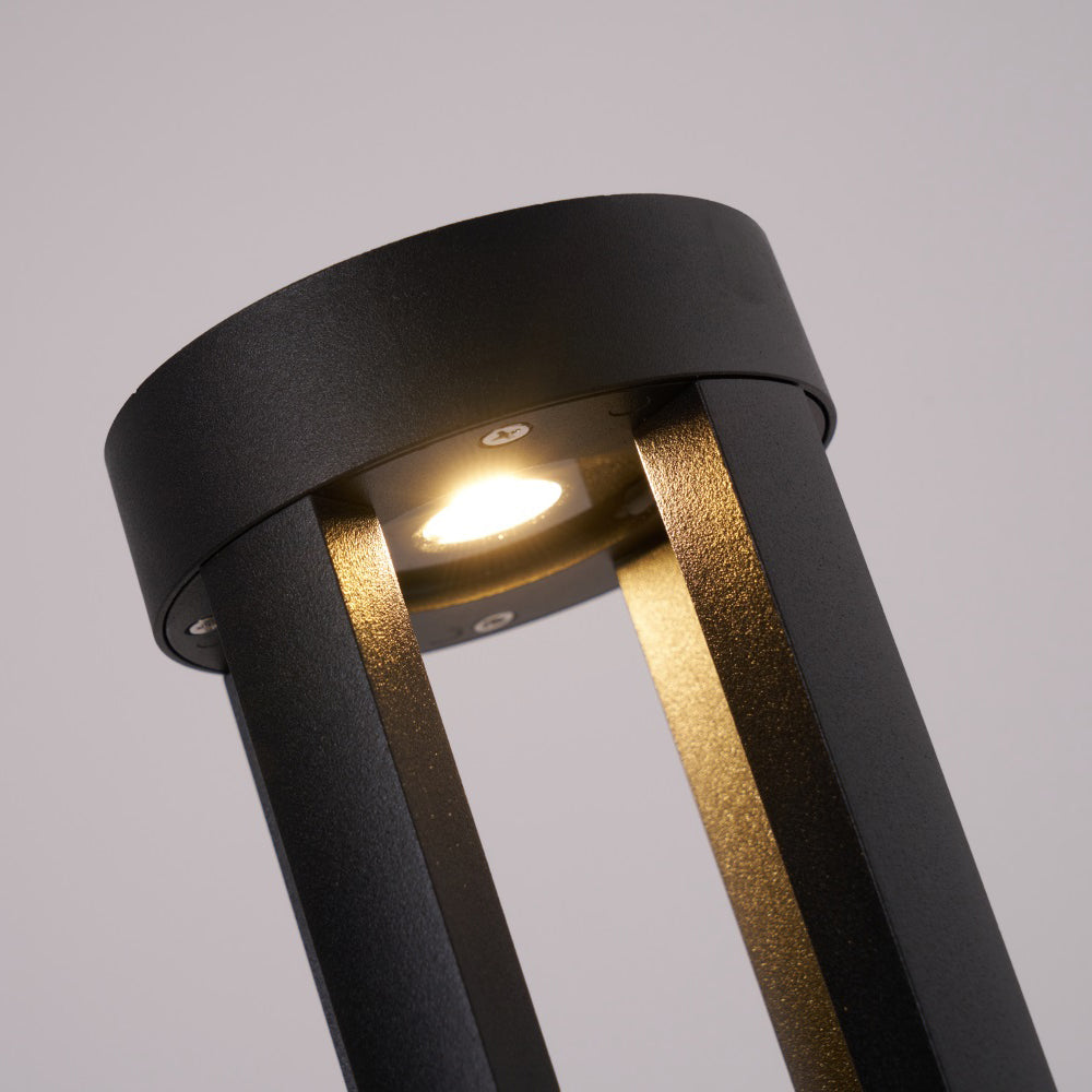 Black Cylindrical Garden Outdoor Light
