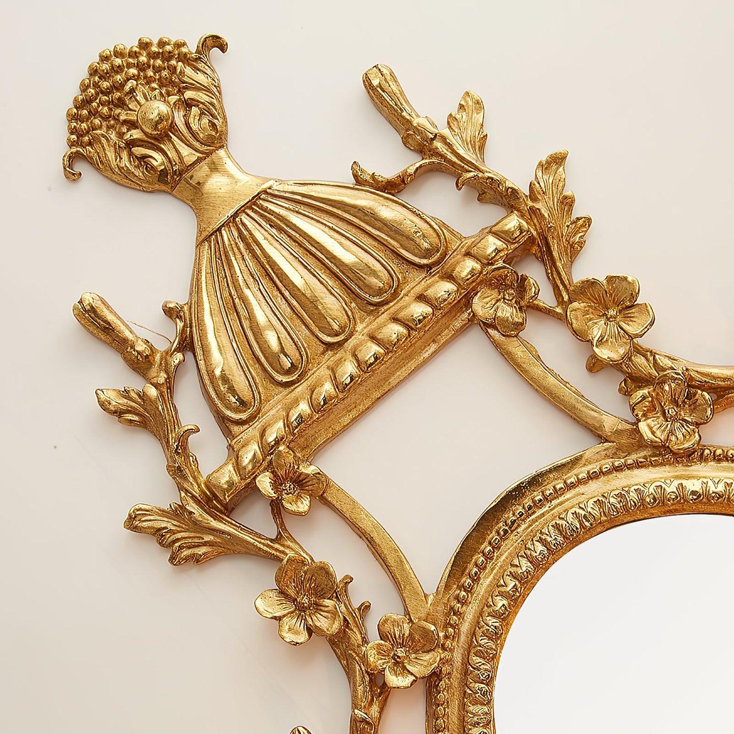Brass Carved Mirror Wall Lamp