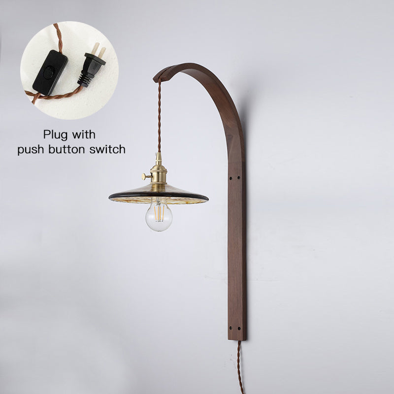Twilight Walnut Ceramic Plug-in Wall Light