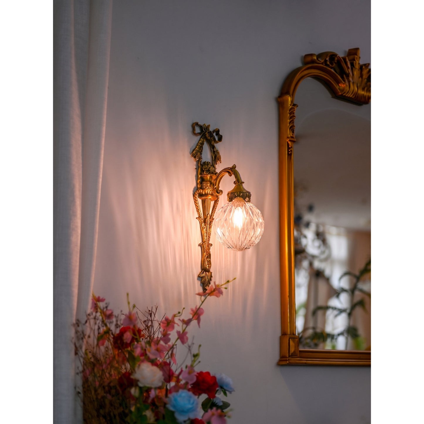 Dagny Classical Brass Wall Sconce