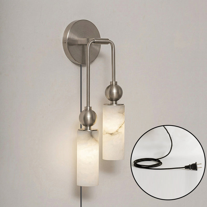 Vesia Alabaster Plug-in Wall Sconce