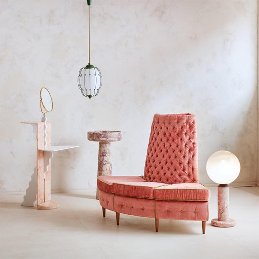Marique Lilly Pink Marble Table Lamp
