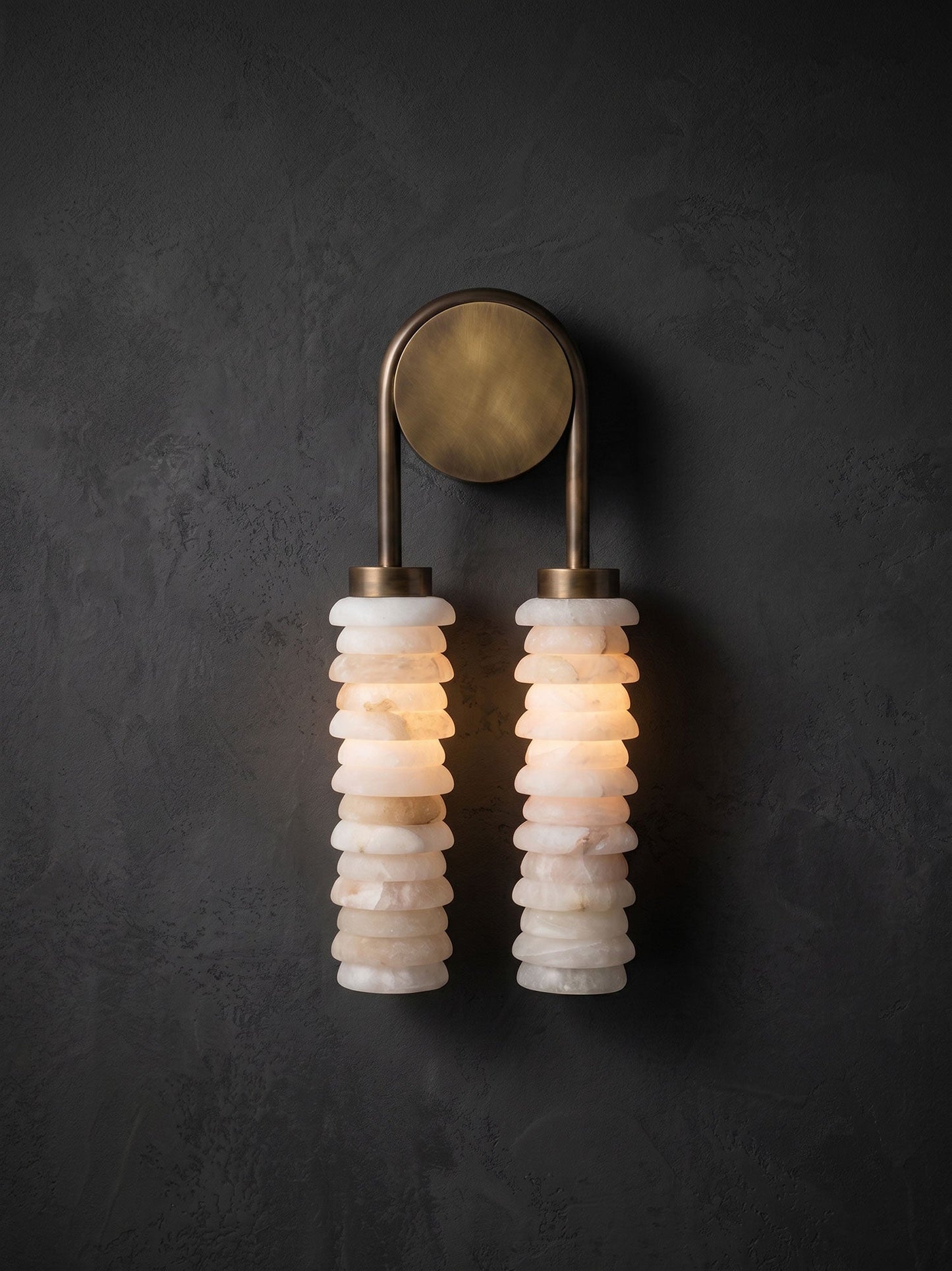 Halden Double Alabaster Wall Lamp