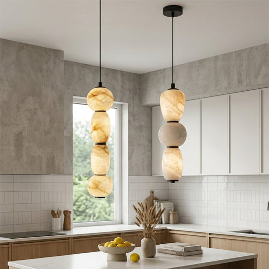 Alabaster Pendulous Pearl Pendant Lamp