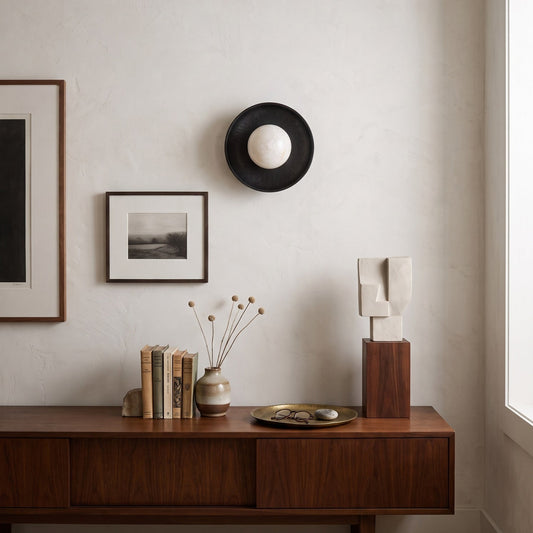 Topaz Disc Alabaster Wall Sconce