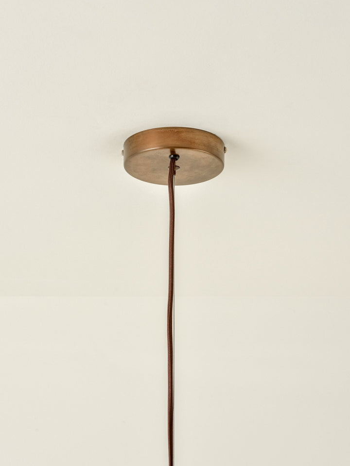Nephrite Scalloped Rattan Pendant Lamp