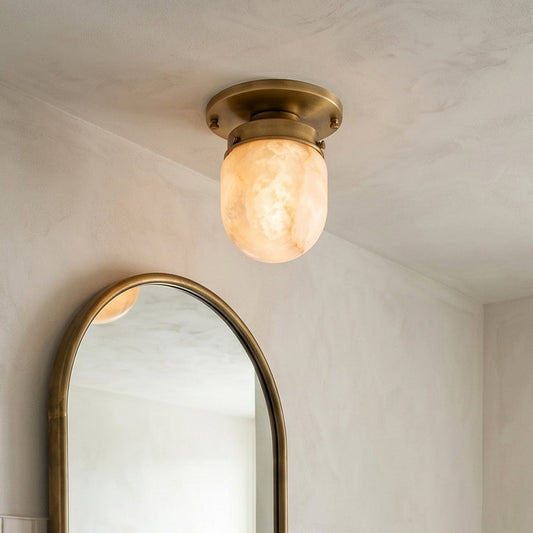 Bullet-shaped Alabaster Flush Mount