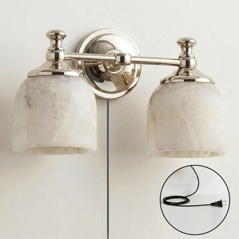 Daphne Alabaster Plug-in Wall Sconce