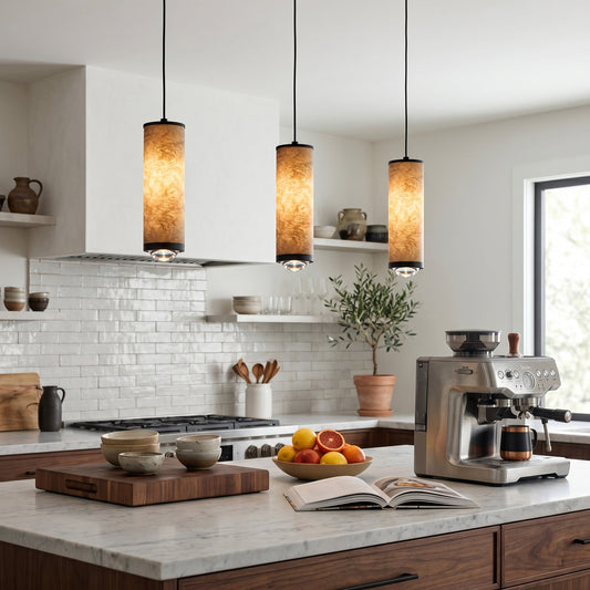 Desmond Cylindrical Alabaster Pendant Lamp