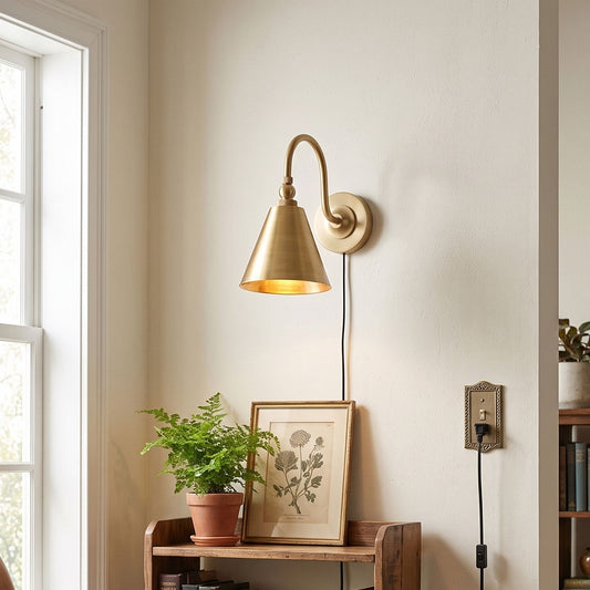 Stanmere Brass Plug-in Wall Sconce