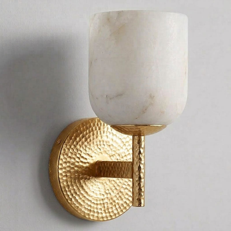 Coria Alabaster Hammered Wall Sconce