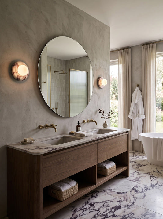Norara Marble Travertine Wall Sconce