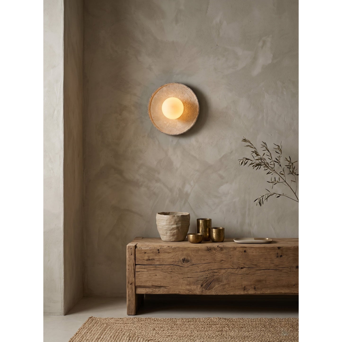 Yarai Travertine Wall Sconce