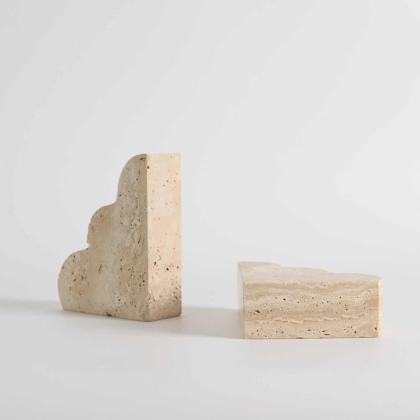 Solune Travertine Bookends