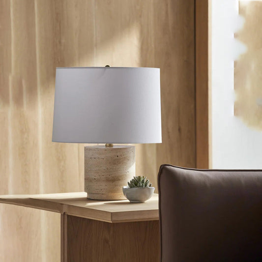Toby Travertine Table Lamp