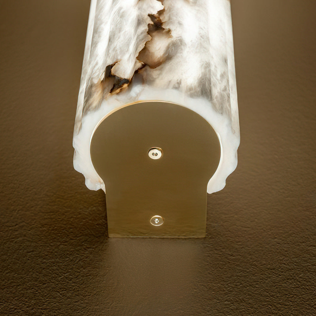 Vertical Alabaster Roller Wall Sconce