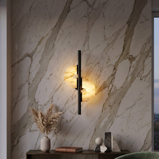 Sigtuna Dual Disc Alabaster Wall Sconce