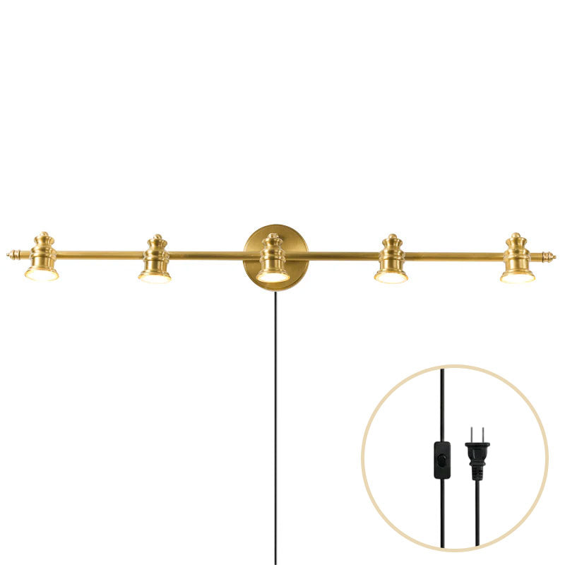 Doria Brass Plug-in Wall Sconce