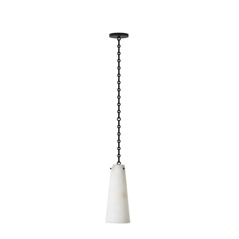 Industrial Cascade Chain Alabaster Chandelier