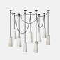 Industrial Cascade Chain Alabaster Chandelier