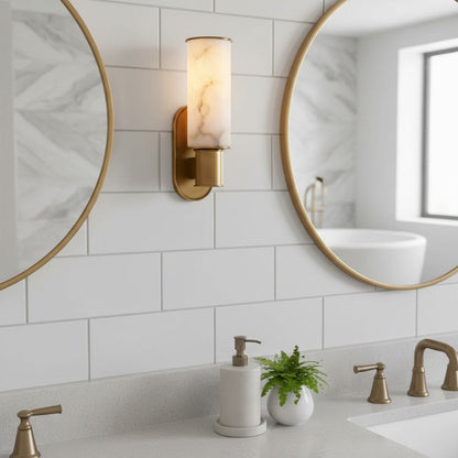 Vesia Vertical Alabaster Sconce