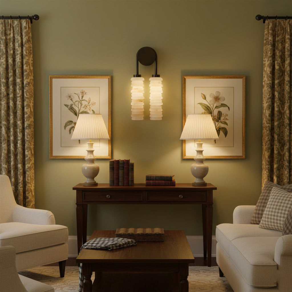 Halden Double Alabaster Wall Lamp