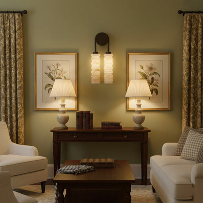 Halden Double Alabaster Wall Lamp