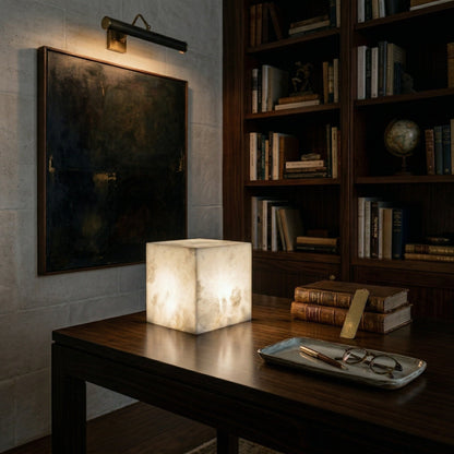Alabaster Cubic Table Lamp