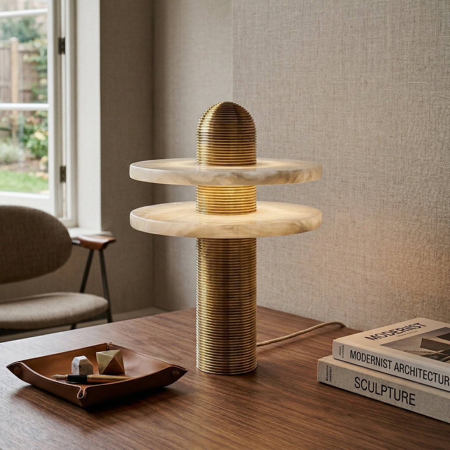 Alabaster Comet Table Lamp