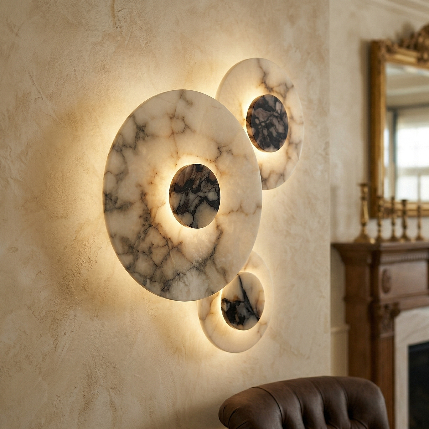 Median Combination Alabaster Wall Lamp