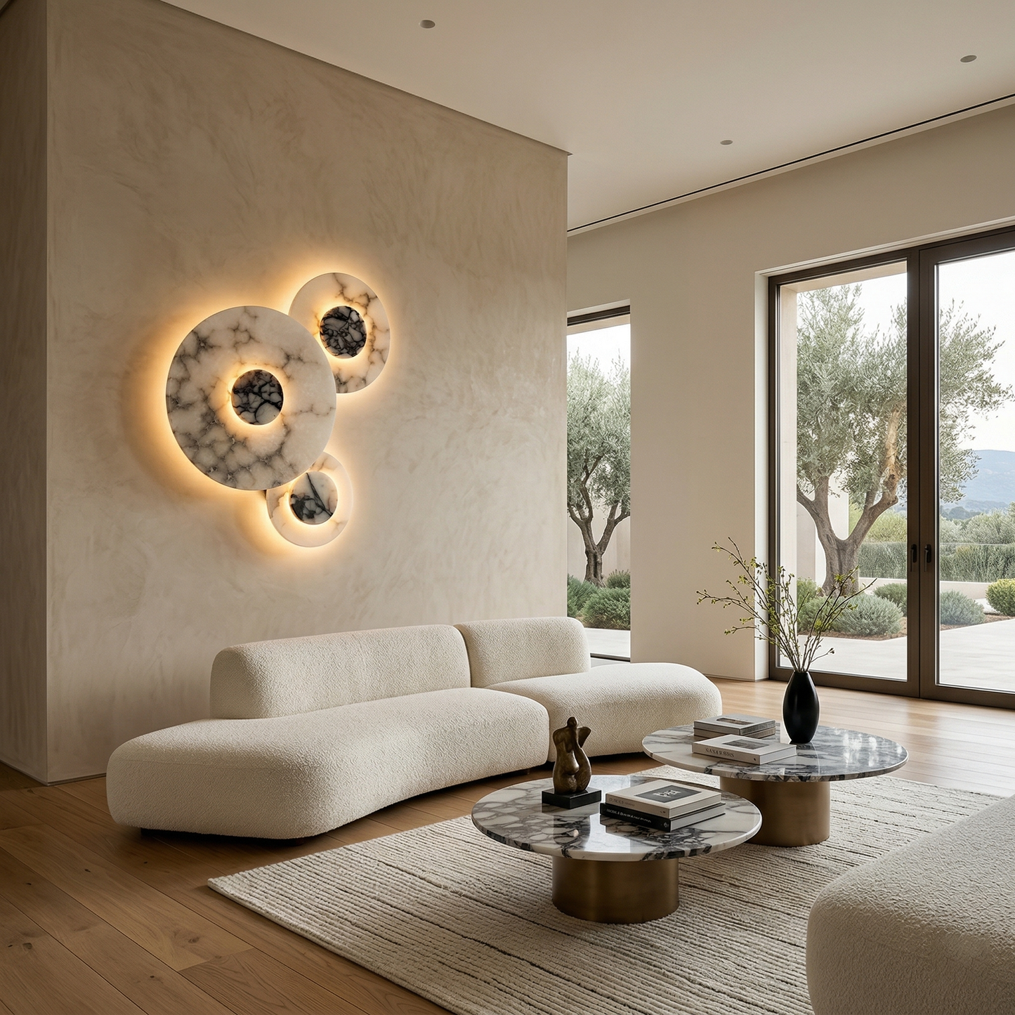 Median Combination Alabaster Wall Lamp