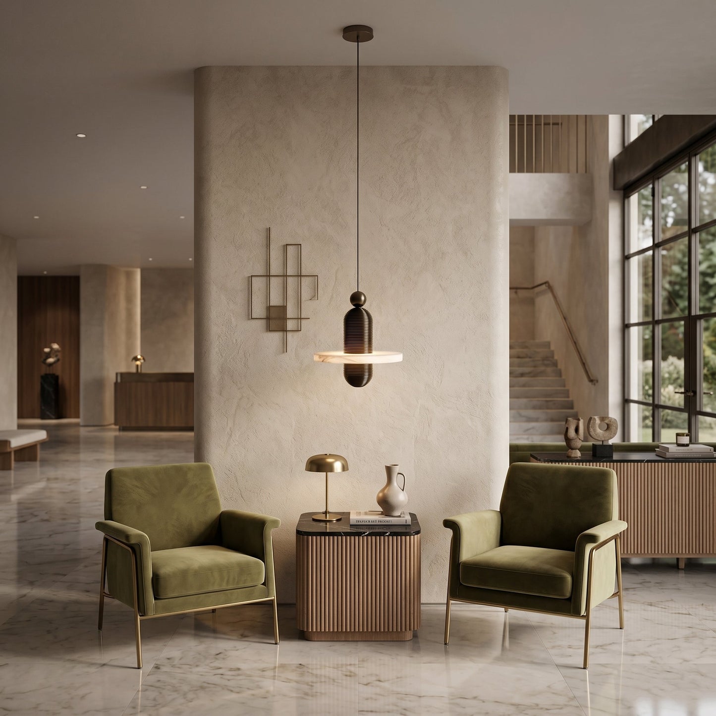 Alabaster Comet Pendant Lamp