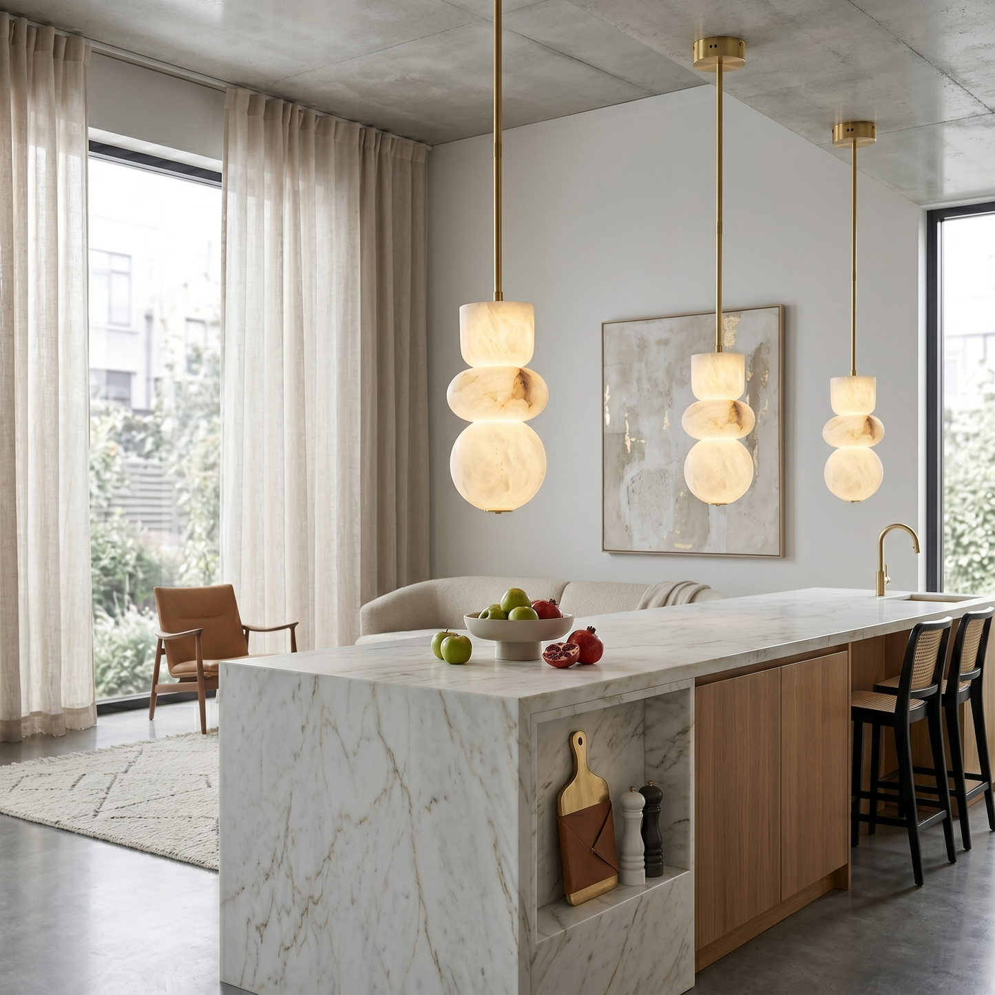 Alabaster Totem Pendant Lamp