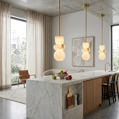 Alabaster Totem Pendant Lamp