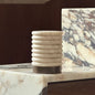 Alabaster Striped Table Lamp (Built-in Battery)