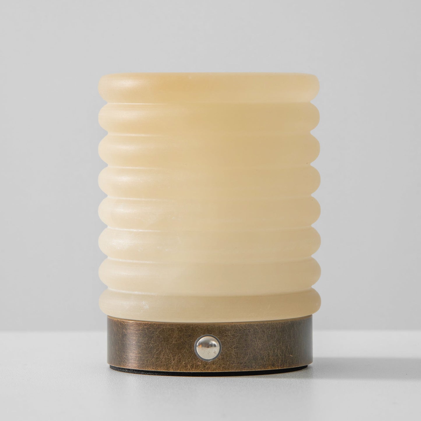 Alabaster Striped Table Lamp (Built-in Battery)