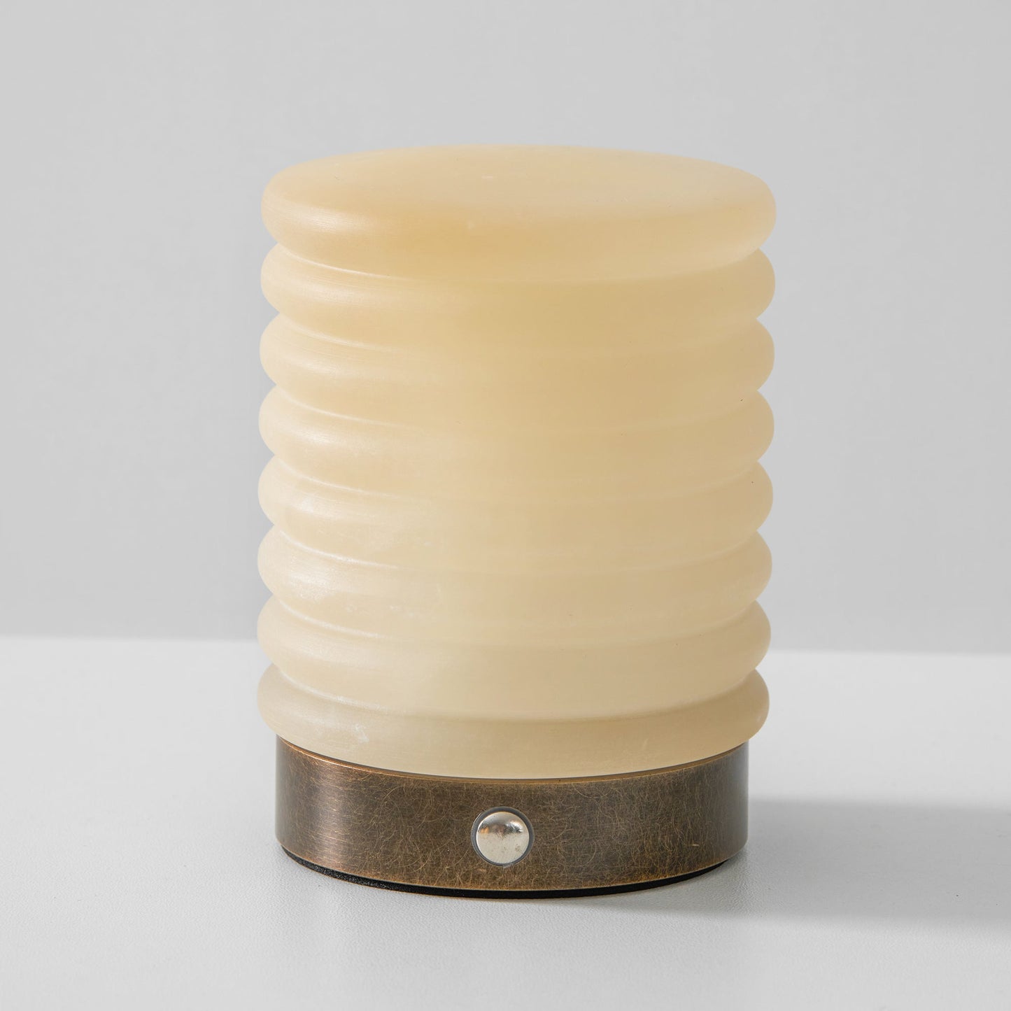 Alabaster Striped Table Lamp (Built-in Battery)