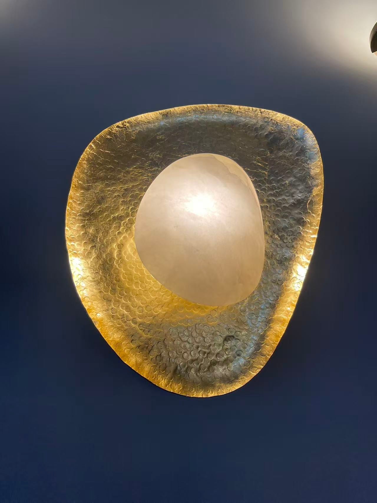 Pelor Hammered Lotus Leaf Sconce