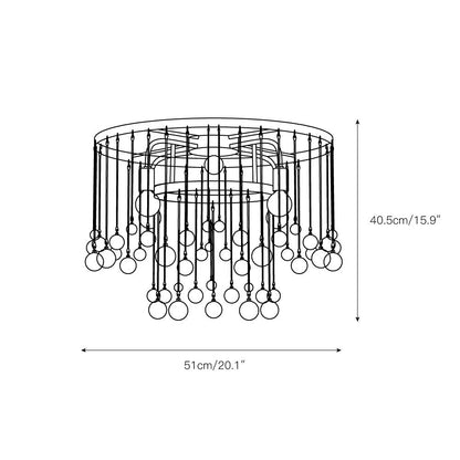 Gresham Halo Brass Droplet Flush Mount