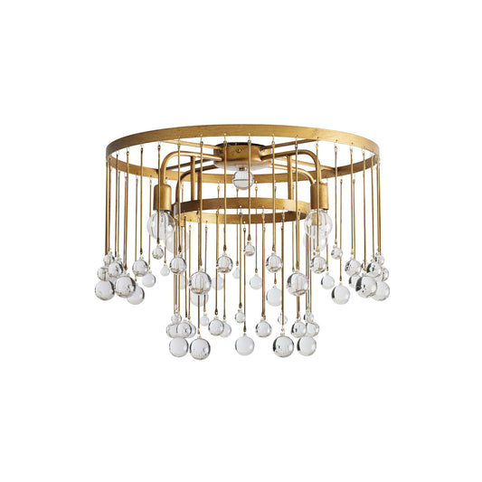 Gresham Halo Brass Droplet Flush Mount