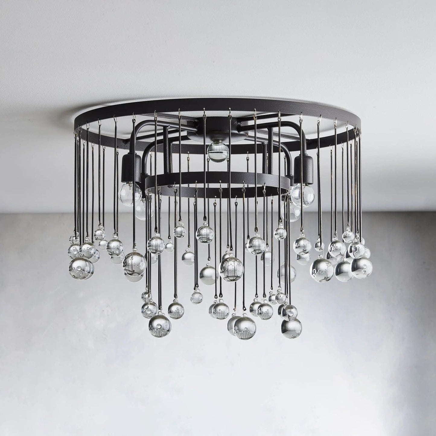 Gresham Halo Brass Droplet Flush Mount