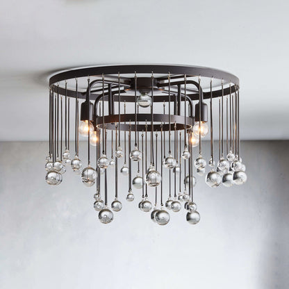 Gresham Halo Brass Droplet Flush Mount