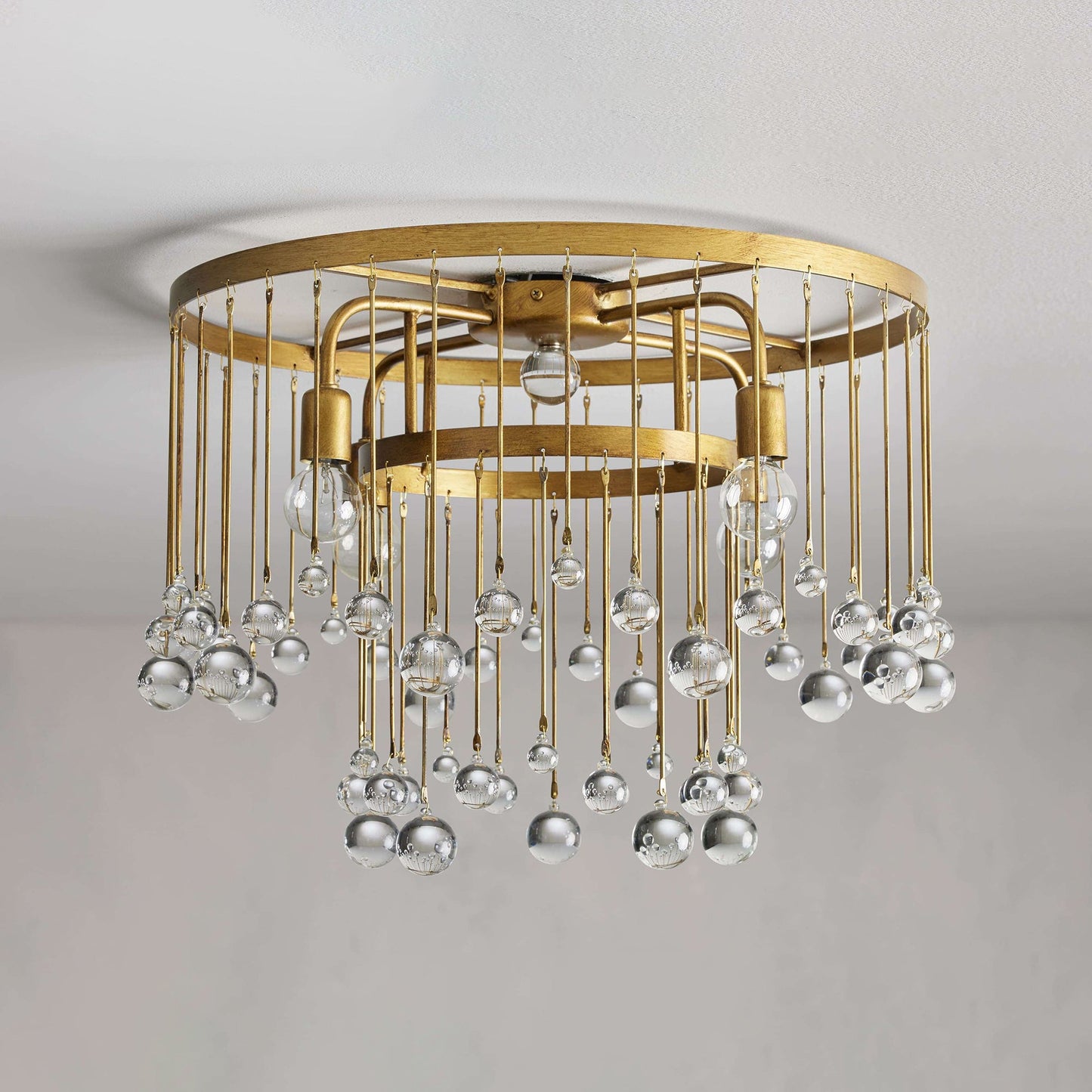 Gresham Halo Brass Droplet Flush Mount