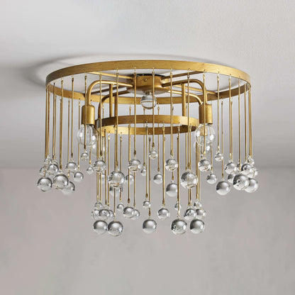 Gresham Halo Brass Droplet Flush Mount