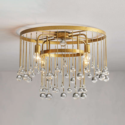 Gresham Halo Brass Droplet Flush Mount