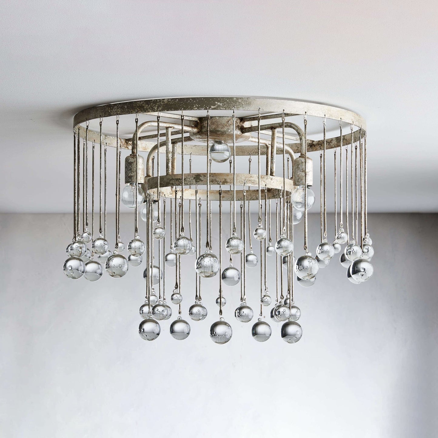 Gresham Halo Brass Droplet Flush Mount