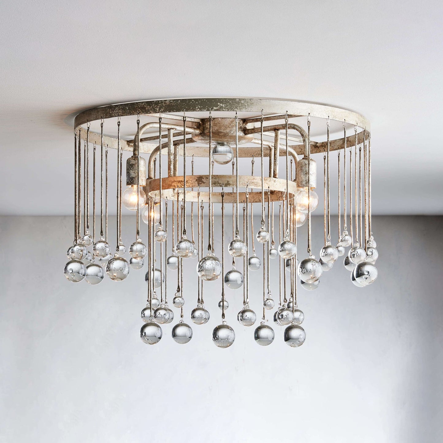 Gresham Halo Brass Droplet Flush Mount