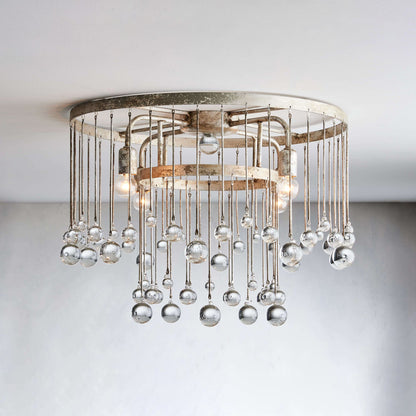 Gresham Halo Brass Droplet Flush Mount