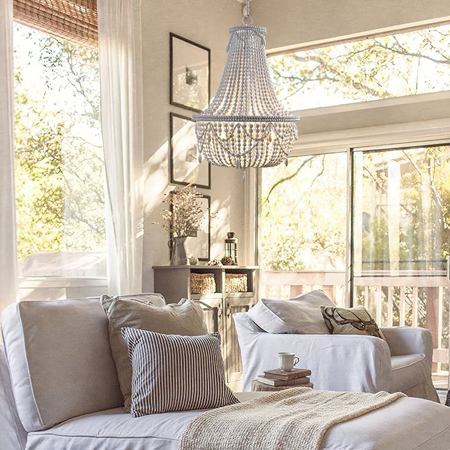 Yarara Wood Bead Chandelier